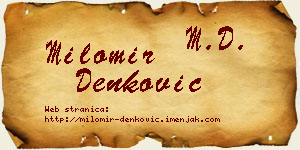 Milomir Denković vizit kartica